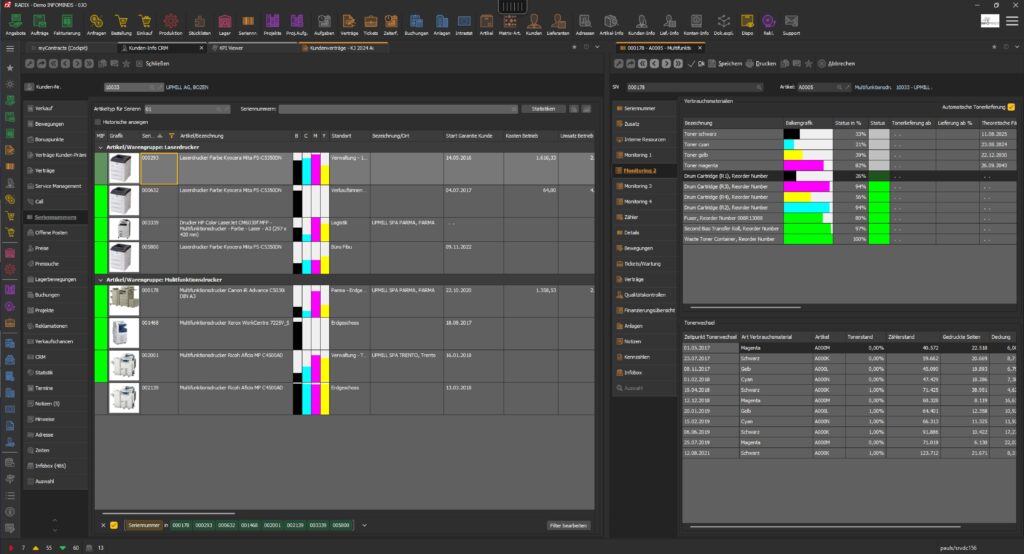 Infominds Radix dashboard